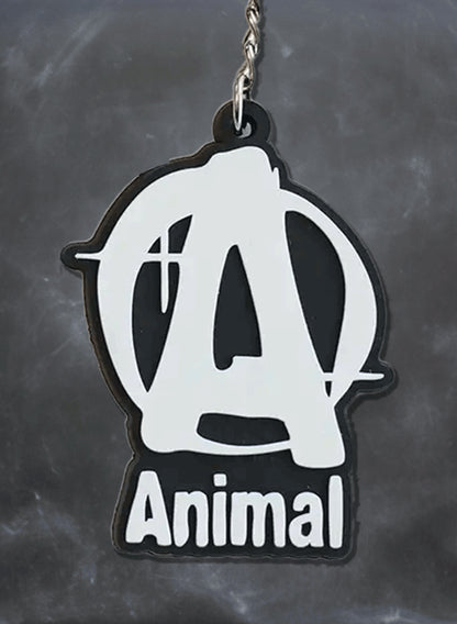 Animal 3D rubber keychain embossed logo detail