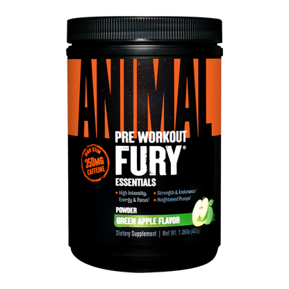Animal Fury green apple flavor pre-workout powder