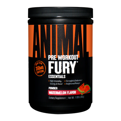 Animal Fury watermelon flavor pre-workout powder