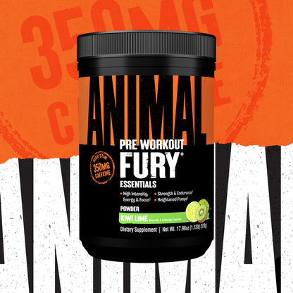 Animal Fury kiwi lime flavor pre-workout powder