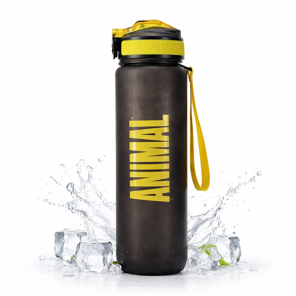 Animal 1L sports water bottle with secure cap