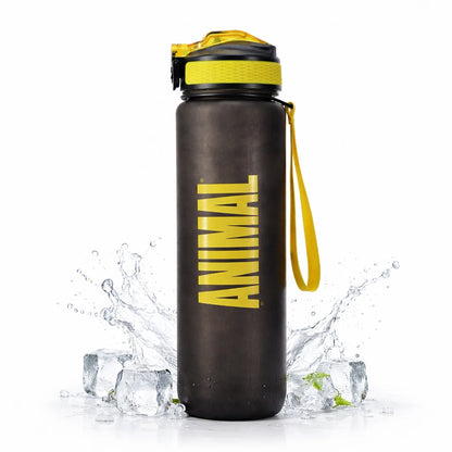 Animal 1L sports water bottle with secure cap