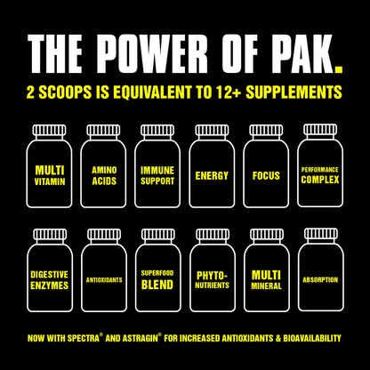 Animal Pak Powder ingrédients avec vitamines, minéraux et acides aminés
