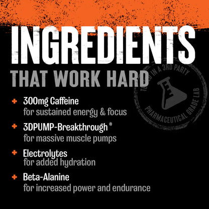 Animal Primal ingrédients citrulline, beta-alanine et caféine