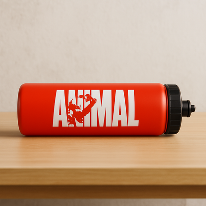 Animal red squeezable water bottle