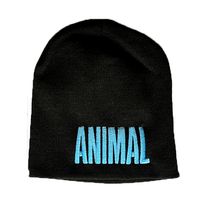 Animal Beanie-Mütze Seitenansicht mit gesticktem Markenlogo