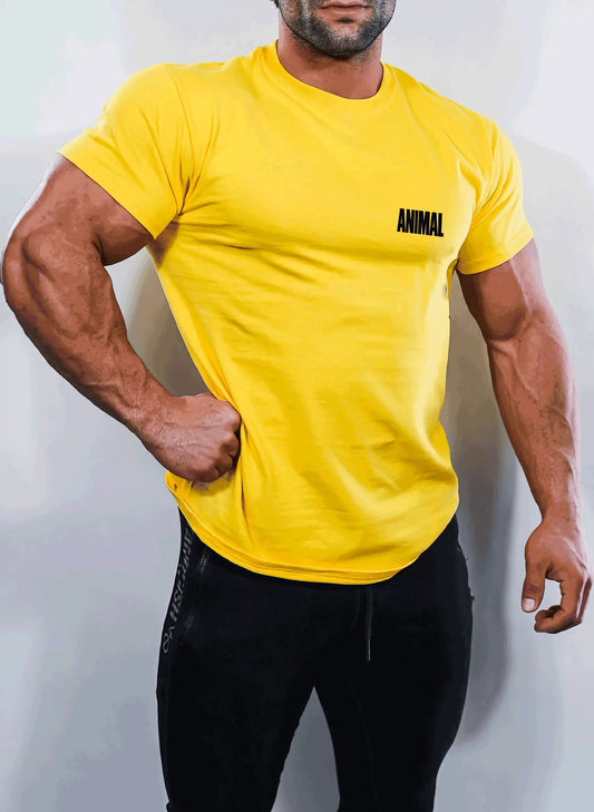 Animal Branded logo T-Shirt - yellow